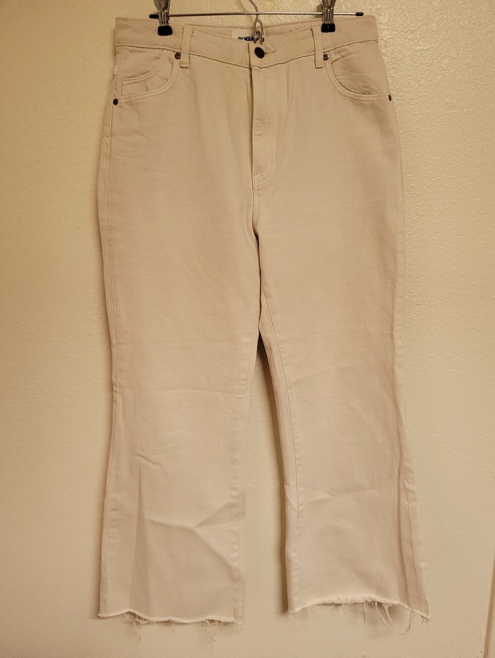 ROLLA'S Cream Eastcoast Crop Flare Jeans